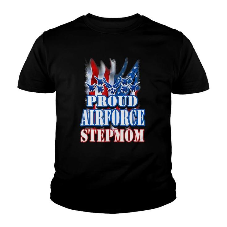 Proud Air Force Stepmom  Usa Flag Mothers Day Youth T-shirt