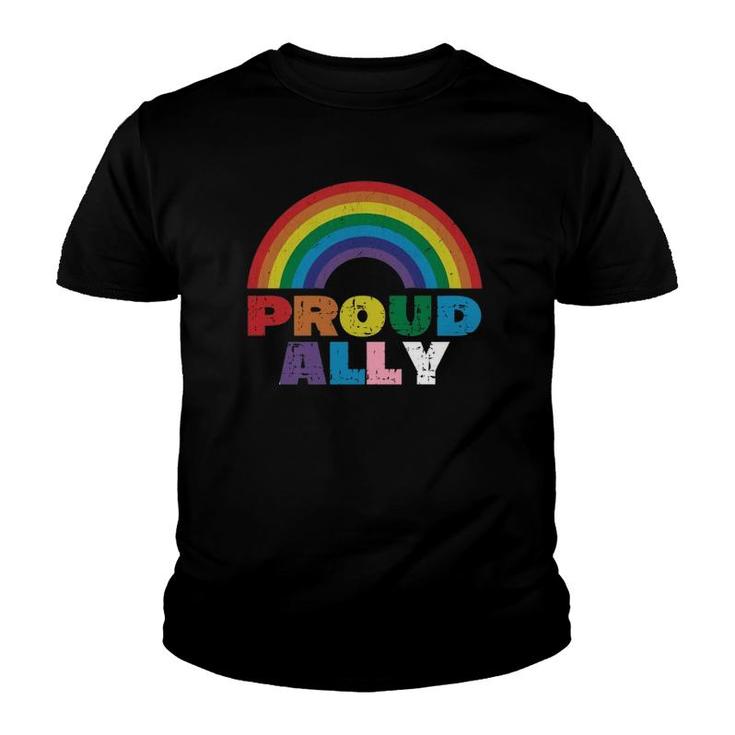 Proud Ally Lgbt Rainbow Gay Pride Month  Youth T-shirt