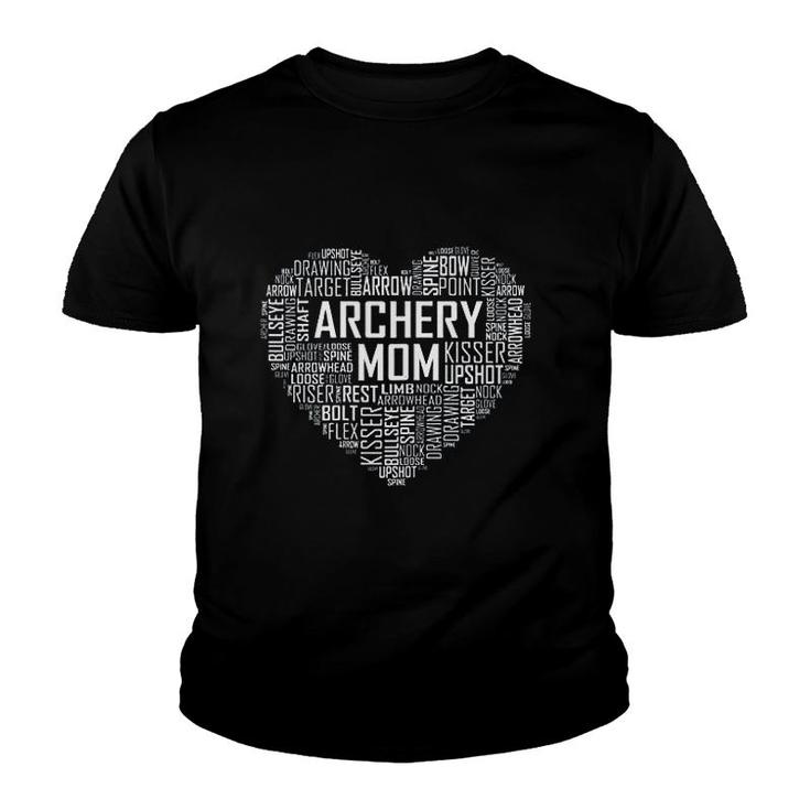 Proud Archery Mom Heart Gift Youth T-shirt