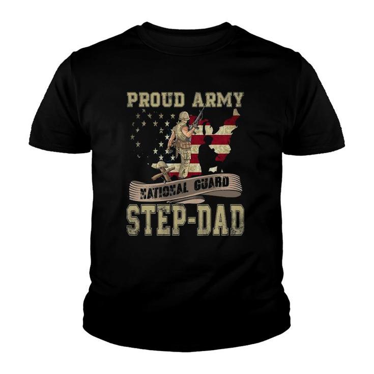 Proud Army National Guard Step-Dad  Veterans Day Youth T-shirt