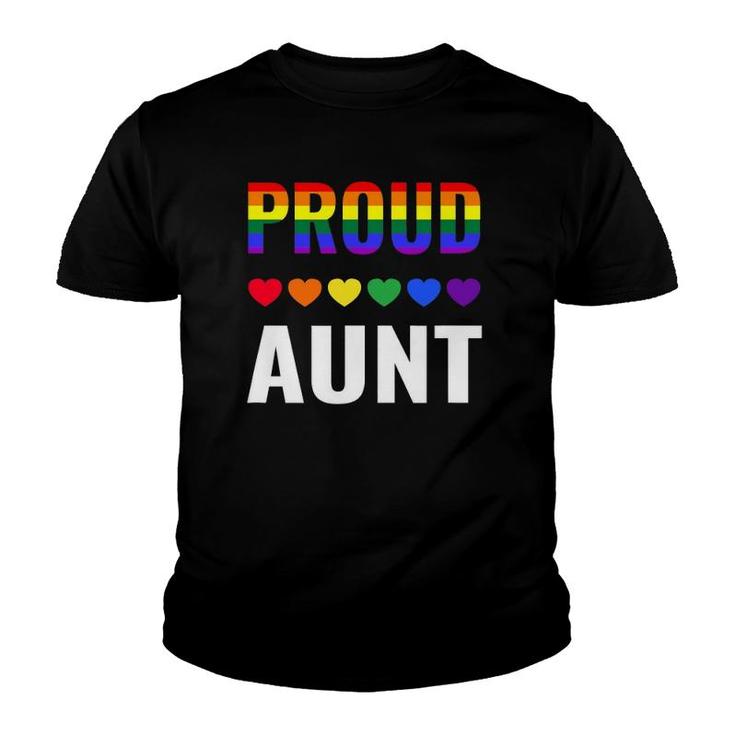 Proud Aunt Gay Pride Month Lgbt Ally Family Lesbian Unisex Youth T-shirt