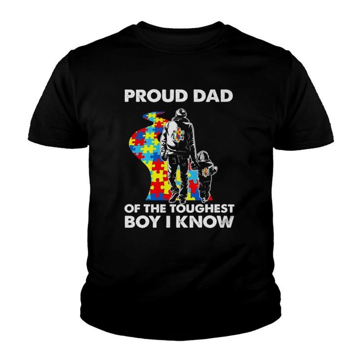 Proud Autism Dad Father And Son Autism Awareness Youth T-shirt