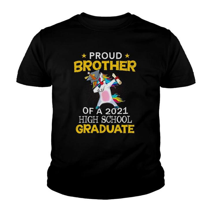 Proud Brother Of A 2021 High School Graduate Unicorn Gift Youth T-shirt