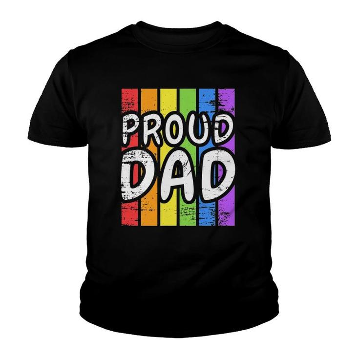 Proud Dad Lgb Dad Graphic Tees Pride Month Youth T-shirt