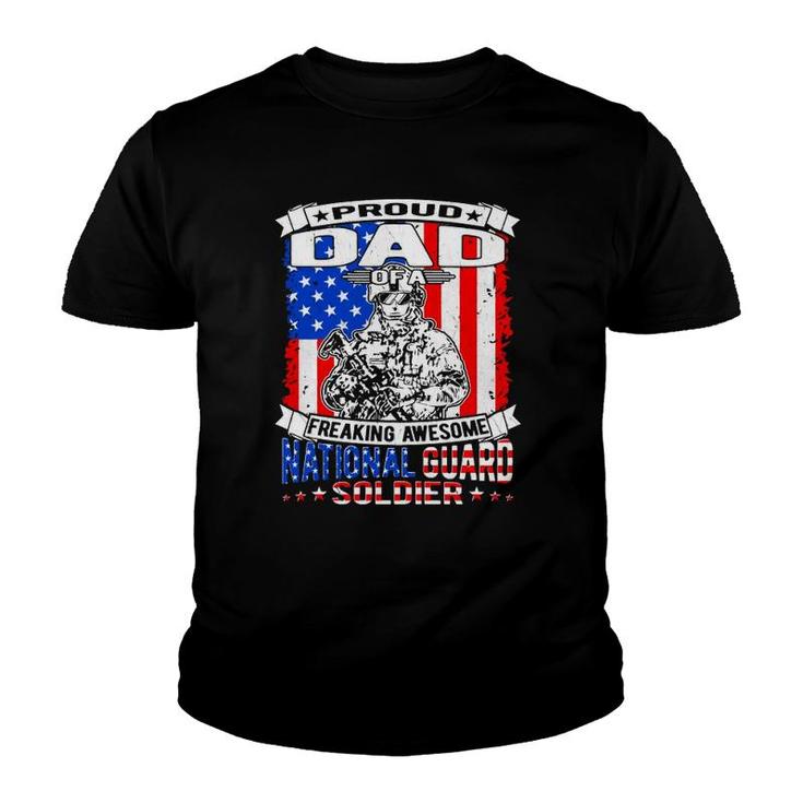 Proud Dad Of A National Guard Soldier Military Father Gift  Youth T-shirt