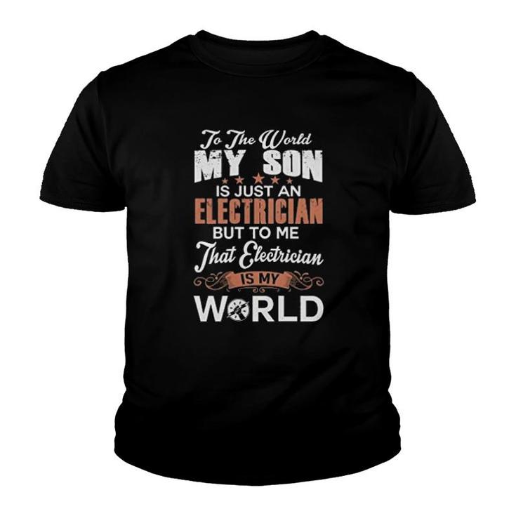 Proud Dad Of An Electrician Son Youth T-shirt