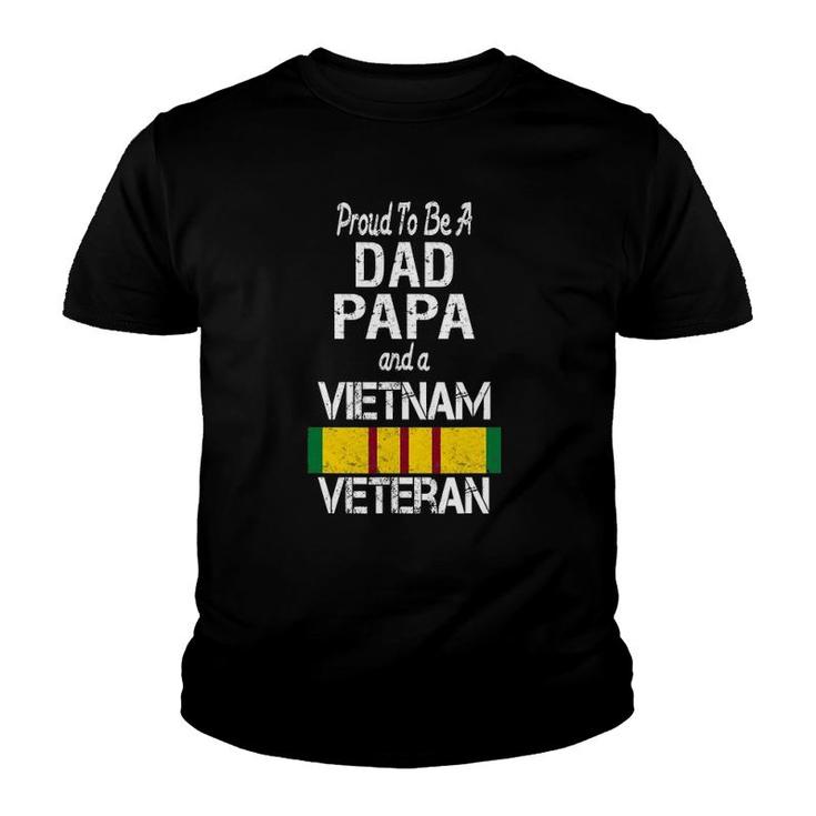Proud Dad Papa Vietnam Veteran  Vintage Vet Tee Youth T-shirt