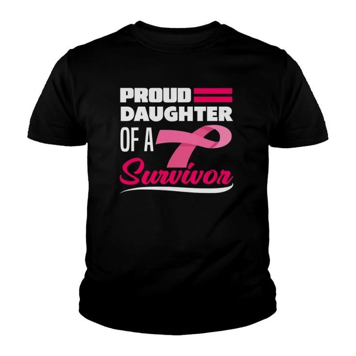 Proud Daughter Of A Survivor Mom Breast Cancer Awareness Youth T-shirt