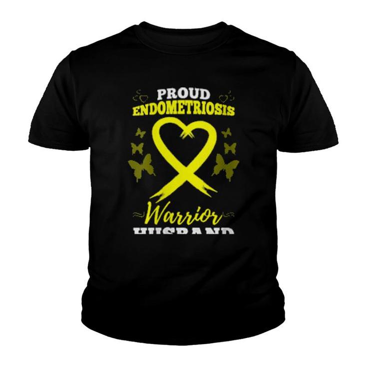 Proud Endometriosis Warrior Husband Endometriosis Awareness  Youth T-shirt