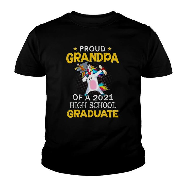 Proud Grandpa Of A 2021 High School Graduate Unicorn Gift Youth T-shirt