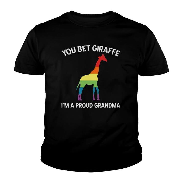 Proud Lgbt Grandma  Gay Pride Grandmother Giraffe Pun Youth T-shirt