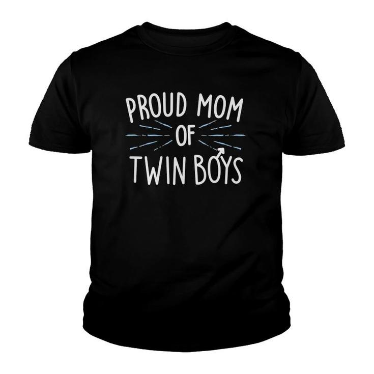 Proud Mom Of Twin Boys Mothers Day Gift Cute Mommy Youth T-shirt