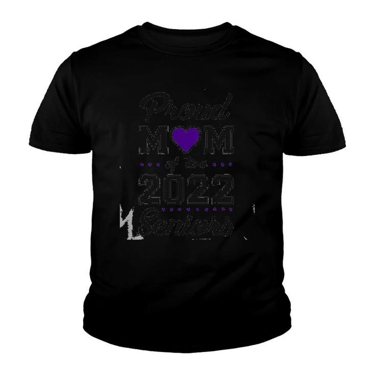 Proud Mom Of Two 2022 Seniors Class Of 2022 Mom Of Two Youth T-shirt