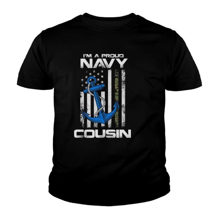Proud Navy Cousin  American Flag Vintage Youth T-shirt