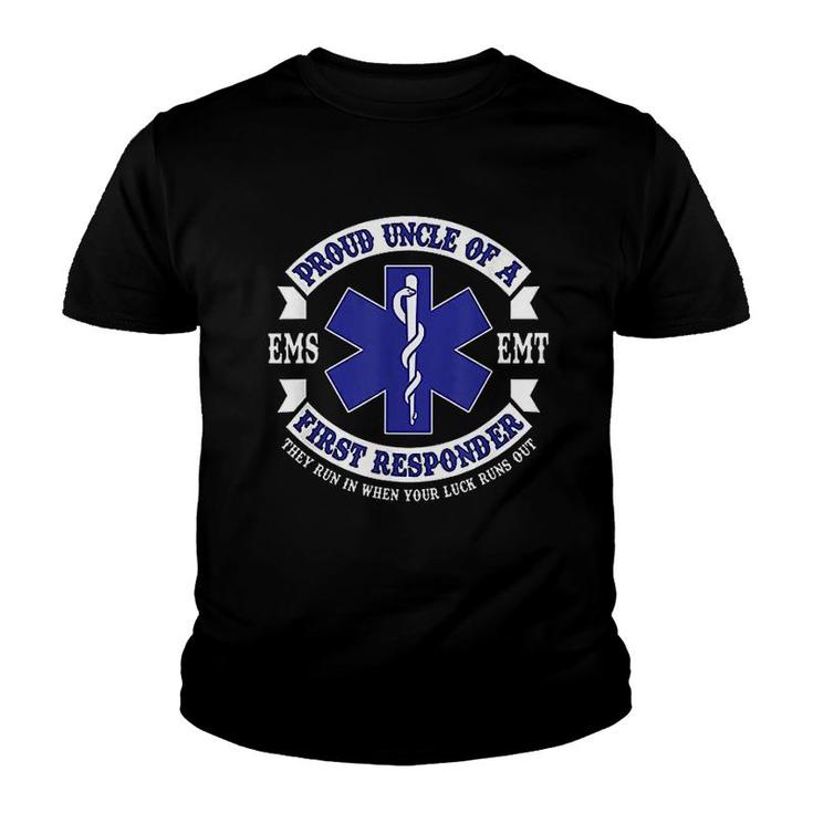 Proud Uncle First Responder Ems Emt Gift Youth T-shirt