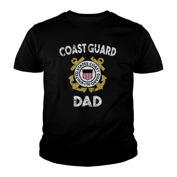 Proud Us Coast Guard Dad Military Pride Youth T-shirt