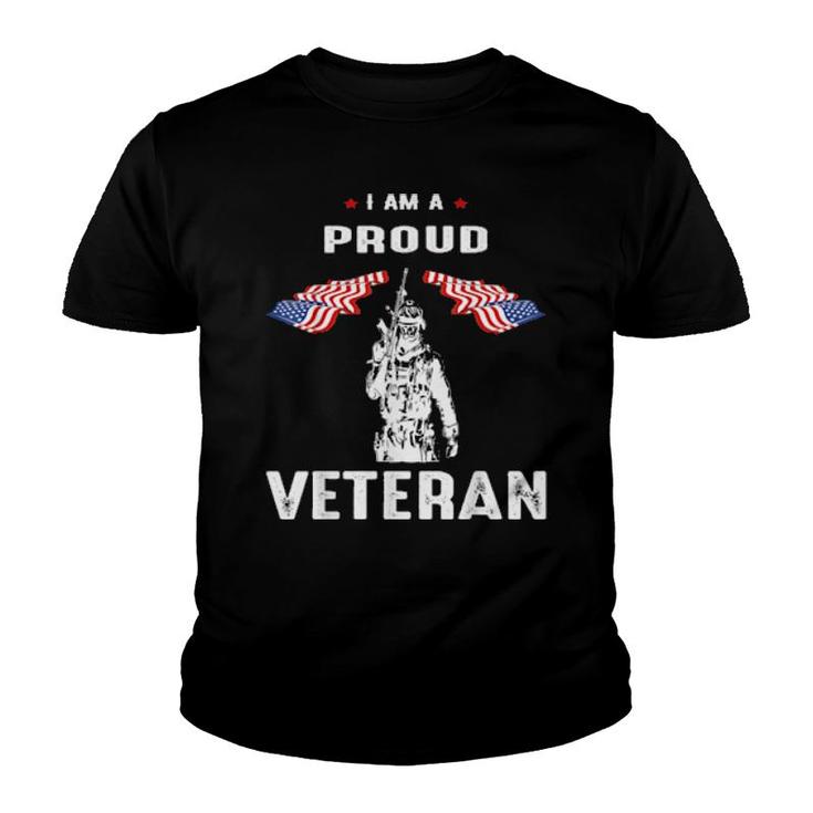 Proud Veteran Thank You Veterans On Veterans Day With Flag  Youth T-shirt