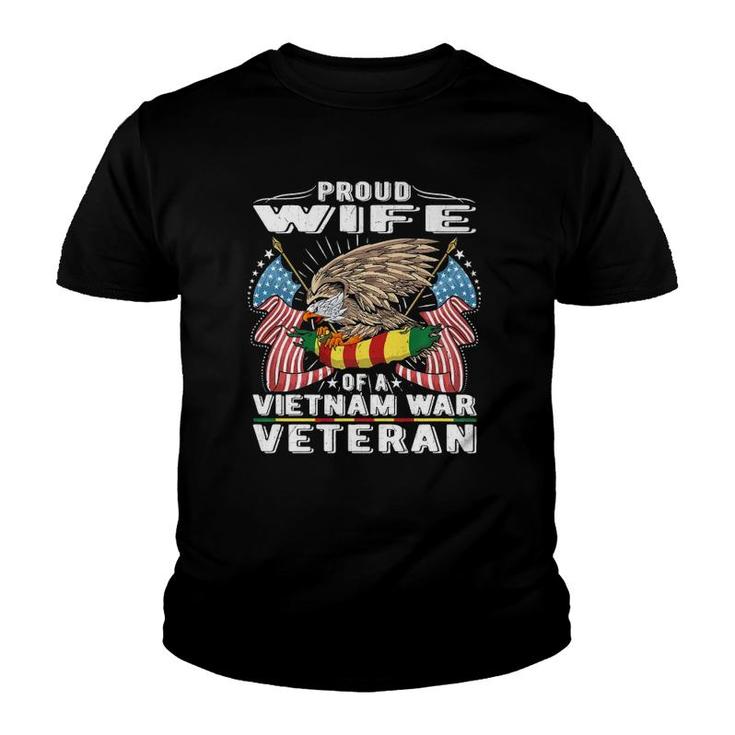 Proud Wife Of Vietnam War Veteran Military Vet's Spouse Gift  Youth T-shirt