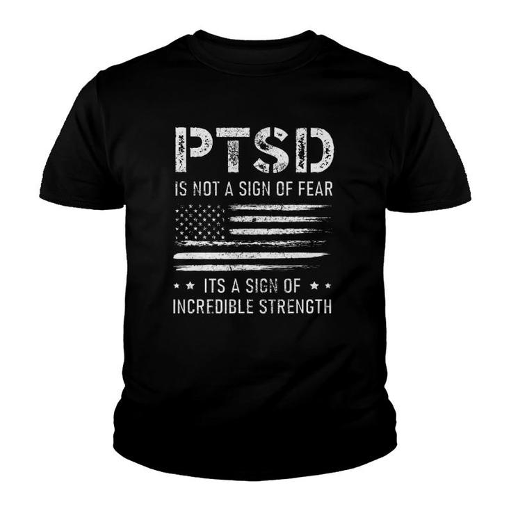 Ptsd Awareness American Flag Veteran Soldier Mental Health Youth T-shirt