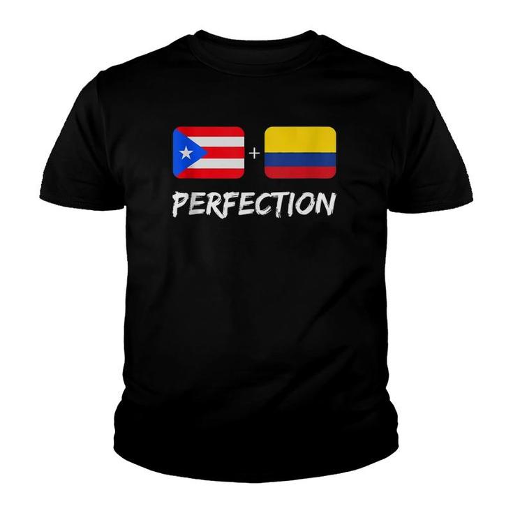 Puerto Rican Plus Colombian Perfection Heritage  Youth T-shirt