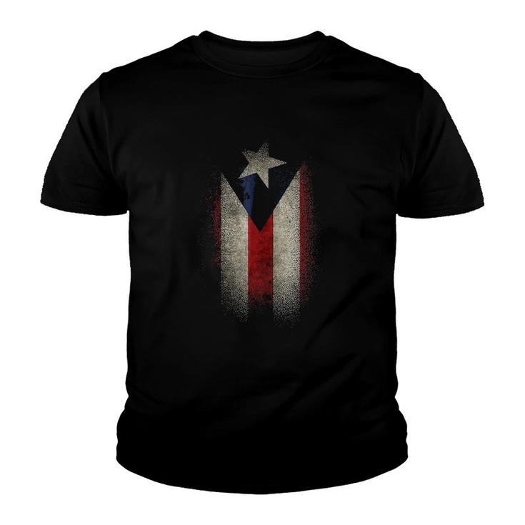 Puerto Rico Faded Flag Youth T-shirt