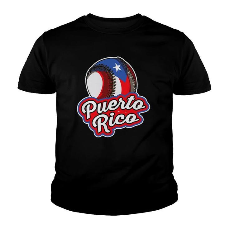 Puerto Rico Pride Baseball Boricua Flag Youth T-shirt
