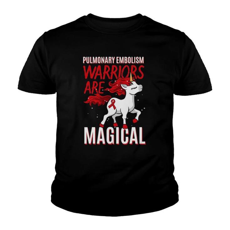 Pulmonary Embolism Awareness Warrior Pe Unicorn Lover Youth T-shirt