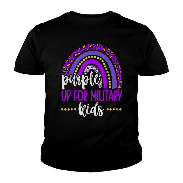 Purple Up For Military Kids  Rainbow Military Child Month  Youth T-shirt