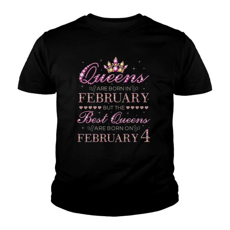 Queens Are Born In February Best Queens Are Born On February 4 Ver2 Youth T-shirt