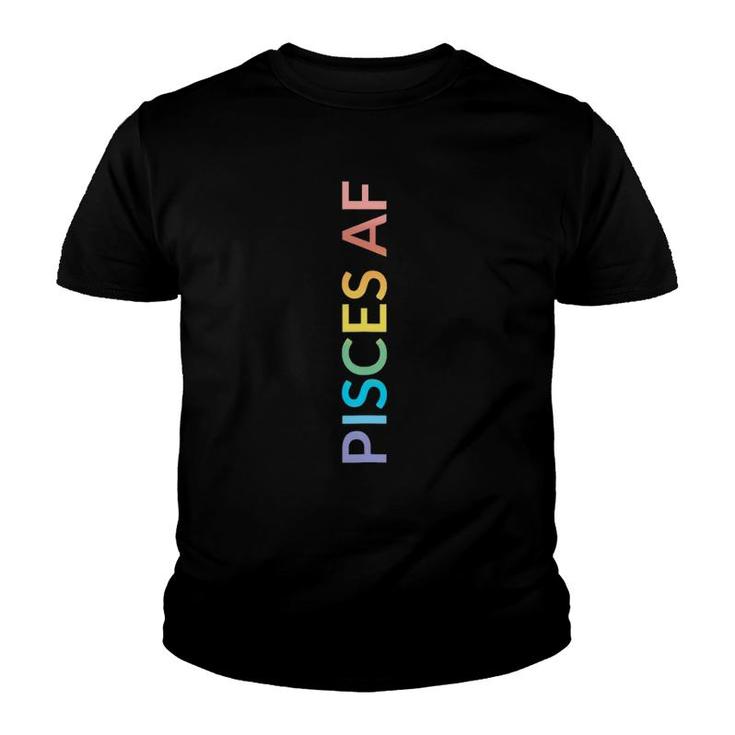 Rainbow Astrology February March Birthday Gift Pisces Af Youth T-shirt