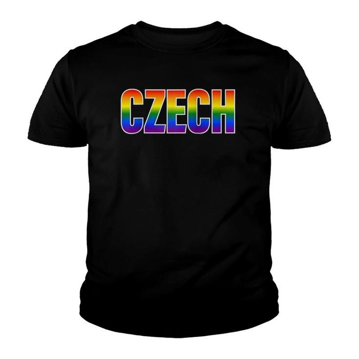Rainbow Czech Gay Pride Lgbt Pride Raglan Baseball Tee Youth T-shirt