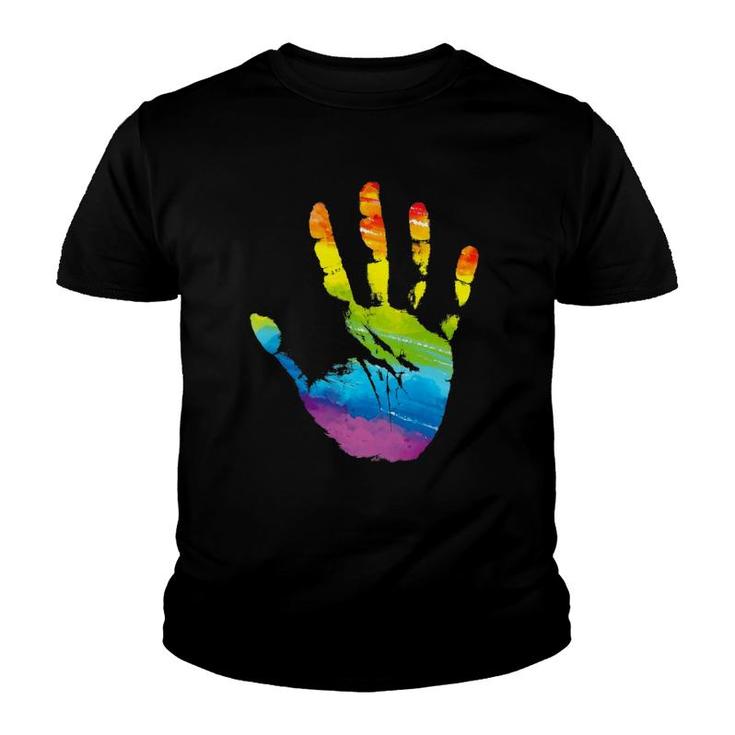 Rainbow Hand Print Lgbt Gay Pride Month Parade Women Men Youth T-shirt
