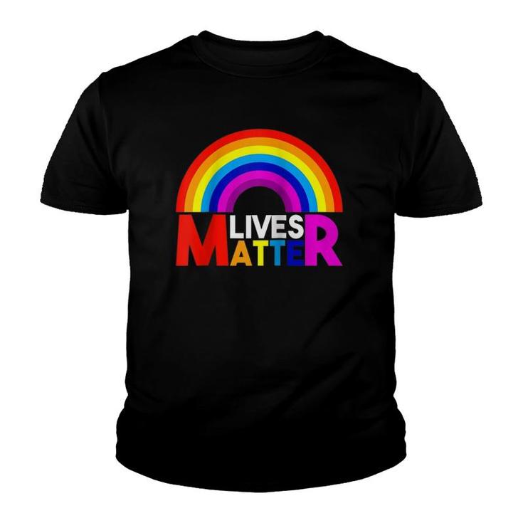 Rainbow Lives Matter Lgbt Raglan Baseball Tee Youth T-shirt
