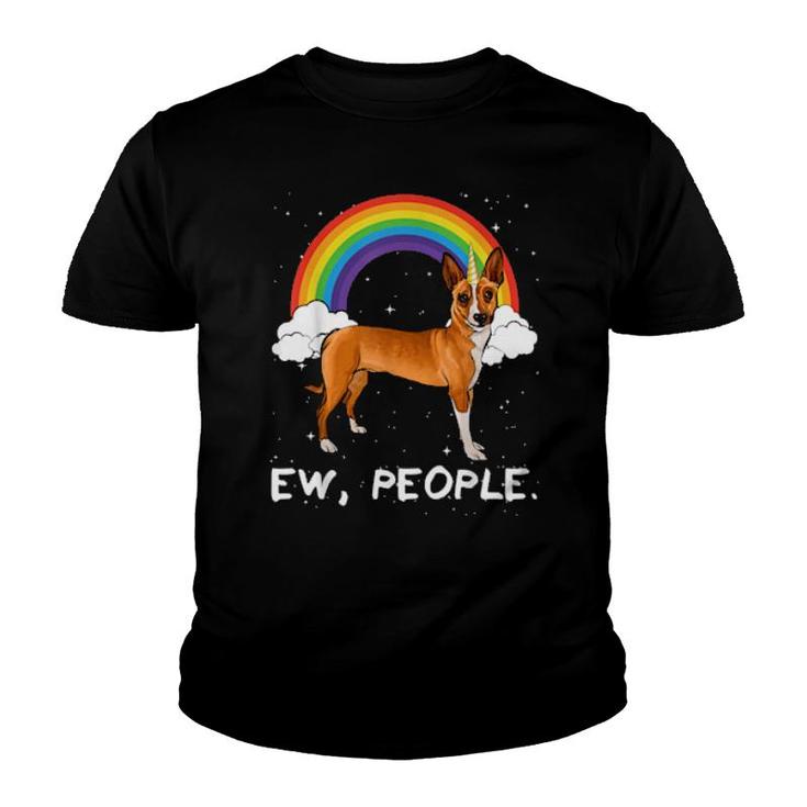Rainbow Portuguese Podengo Pequeno Ew People Unicorn Dog  Youth T-shirt