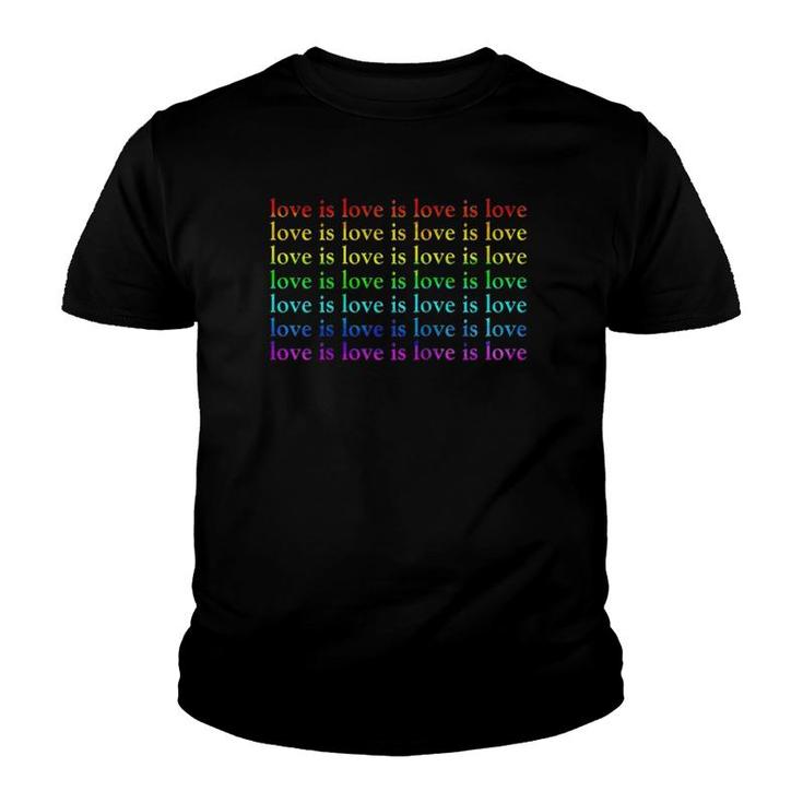 Rainbow Pride Love Is Love Raglan Baseball Tee Youth T-shirt
