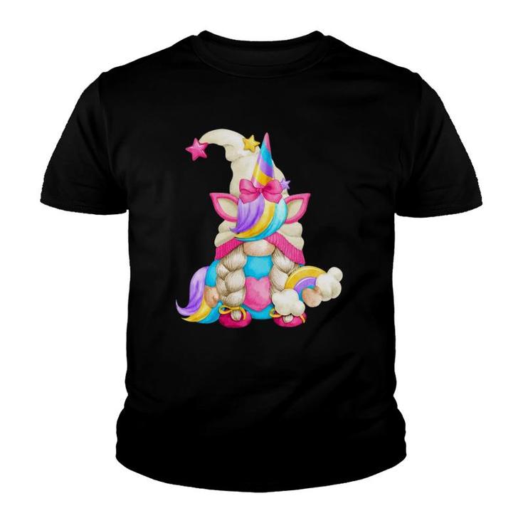 Rainbow Unicorn Gnome Mom For Women Cute Mamacorn Gnomie Youth T-shirt
