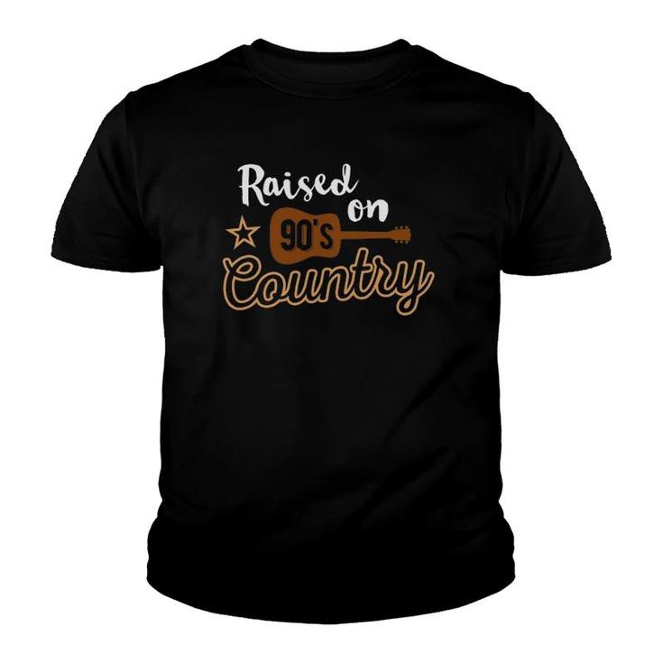 Raised On 90'S Country Music Vintage Funny Retro Youth T-shirt