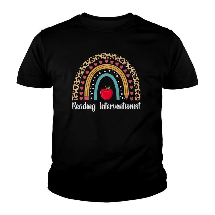 Reading Interventionist Boho Rainbow Reading Teacher Premium Youth T-shirt
