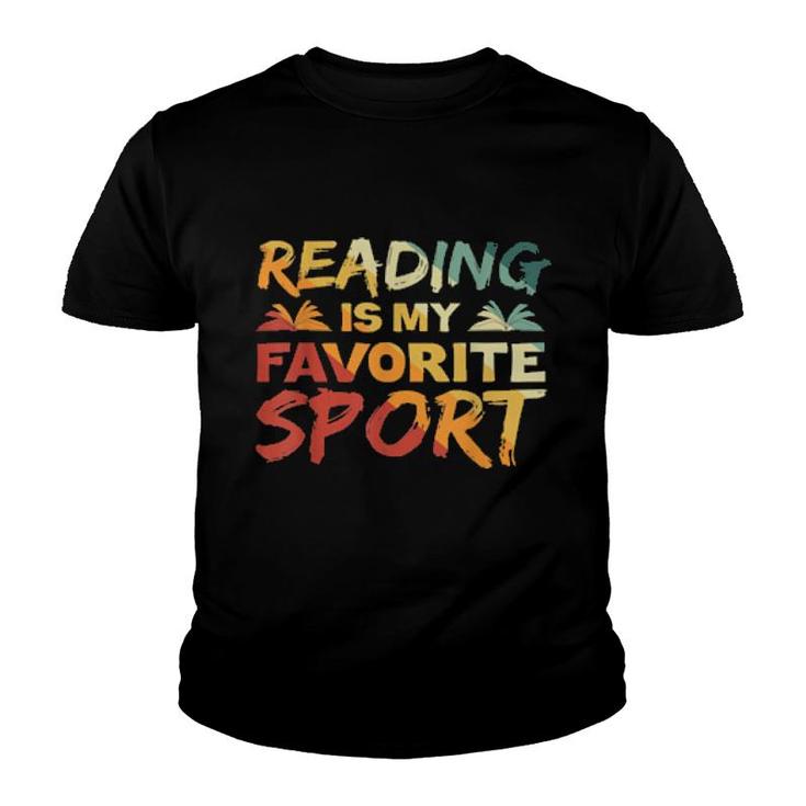 Reading Is My Favorite Sport Vintage Retro Book  Youth T-shirt