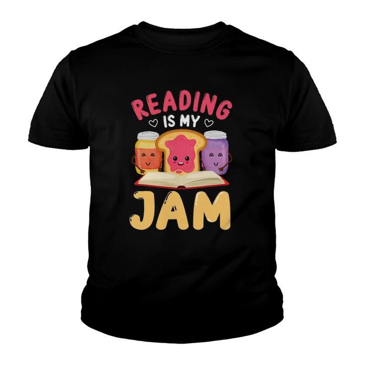Reading Is My Jam Funny I Love To Read Books Youth T-shirt