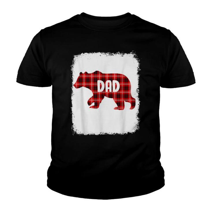 Red Plaid Dad Buffalo Matching Family Papa Pajama Christmas  Youth T-shirt