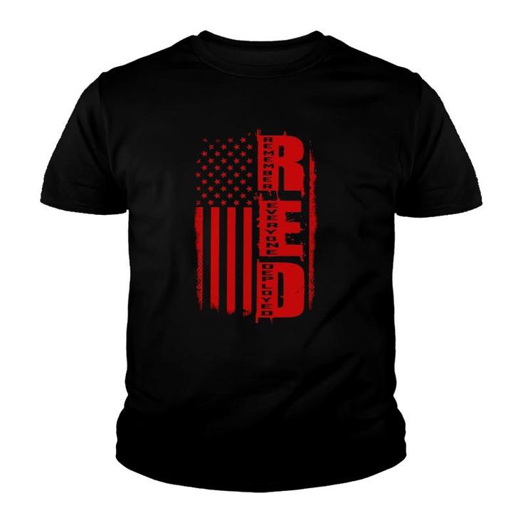 RED Remember Everyone Deployed Veteran Military Service Youth T-shirt