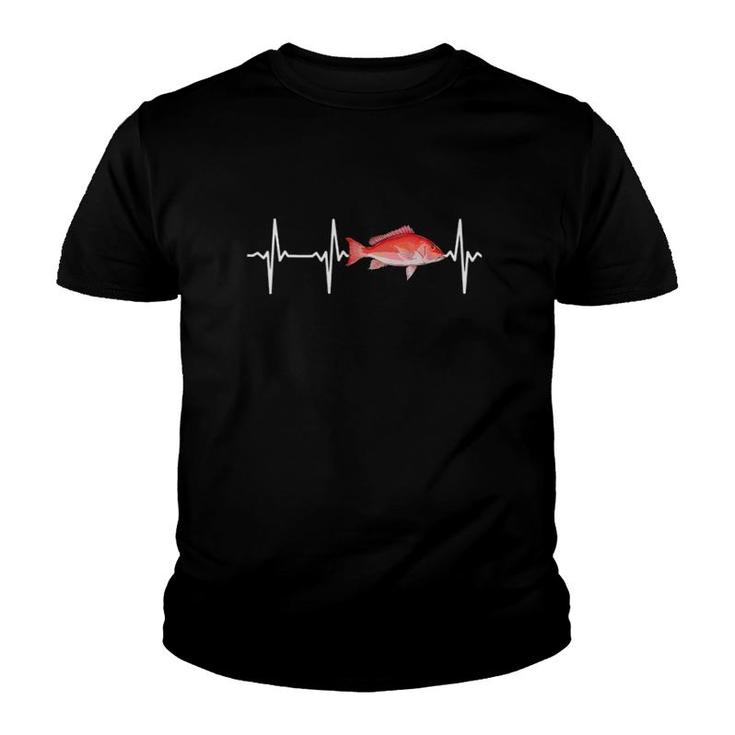 Hogfish Heartbeat For Saltwater Fish Fishing Lovers Youth T-shirt