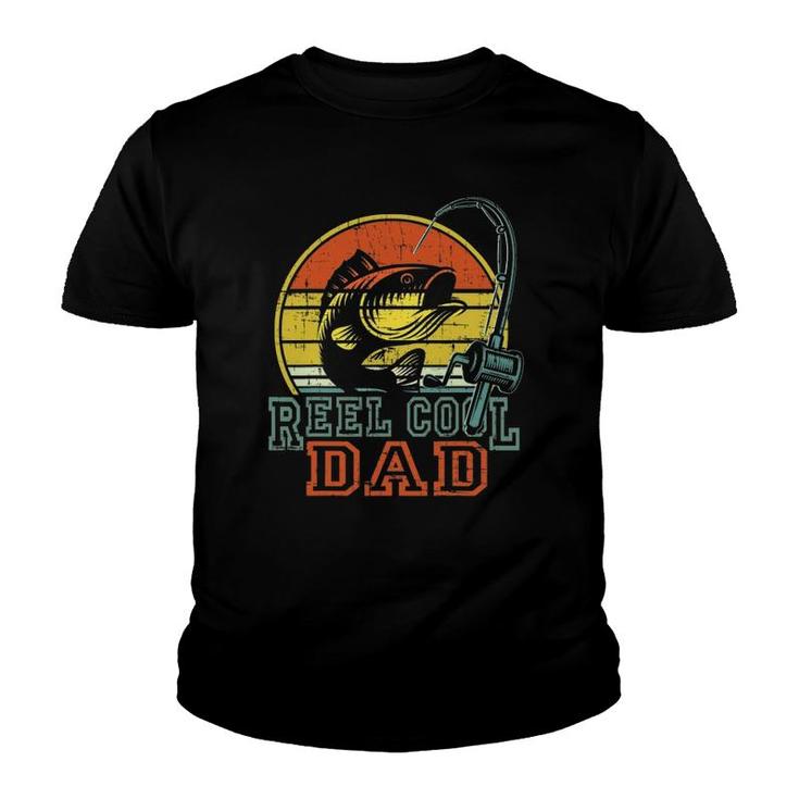 Reel Cool Dad Fisherman Mens Vintage Fishing Youth T-shirt