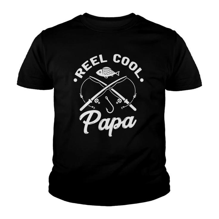 Reel Cool Papa  Fishing Fisher Gift For Dads Youth T-shirt