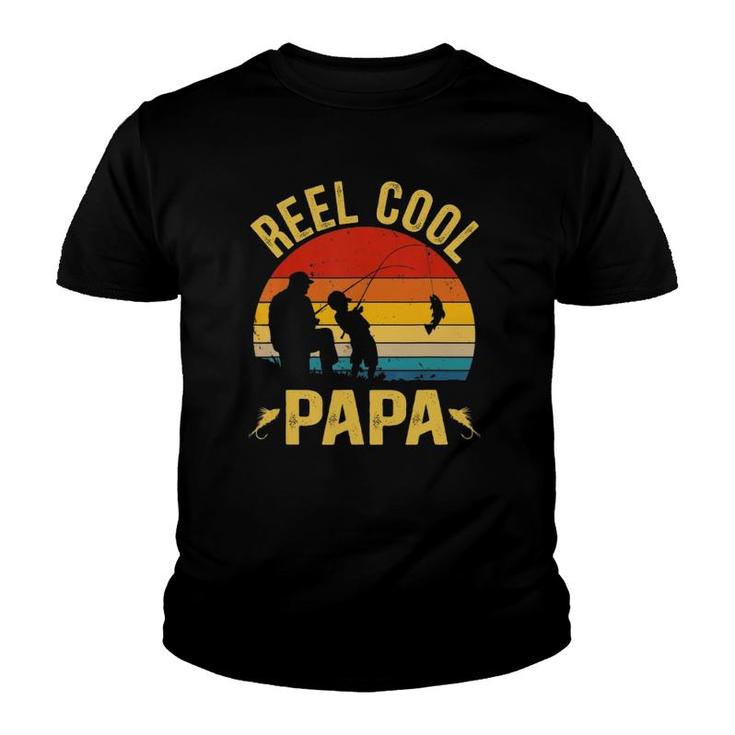Reel Cool Papa  Funny Fishing Father's Day Youth T-shirt