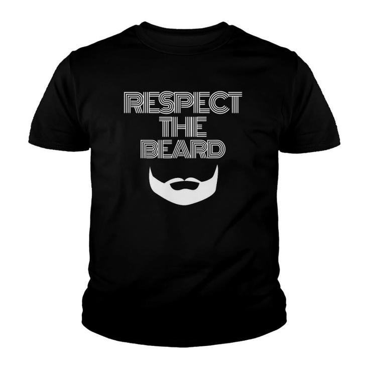 Respect The Beard Humor Funny For Dad Bearded Men Superhero Youth T-shirt