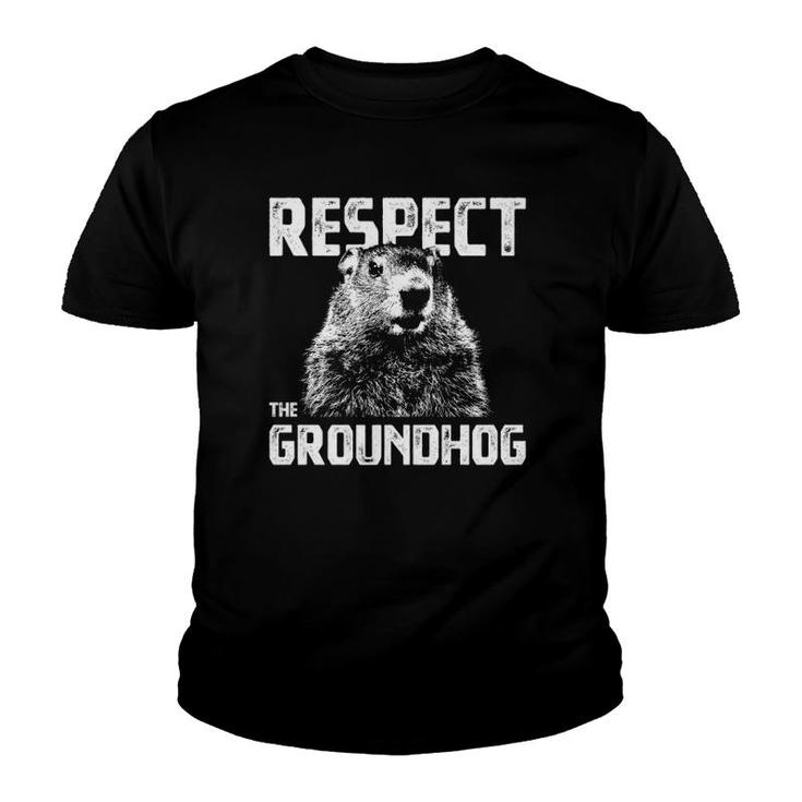 Respect The Groundhog - Funny Woodchuck Youth T-shirt