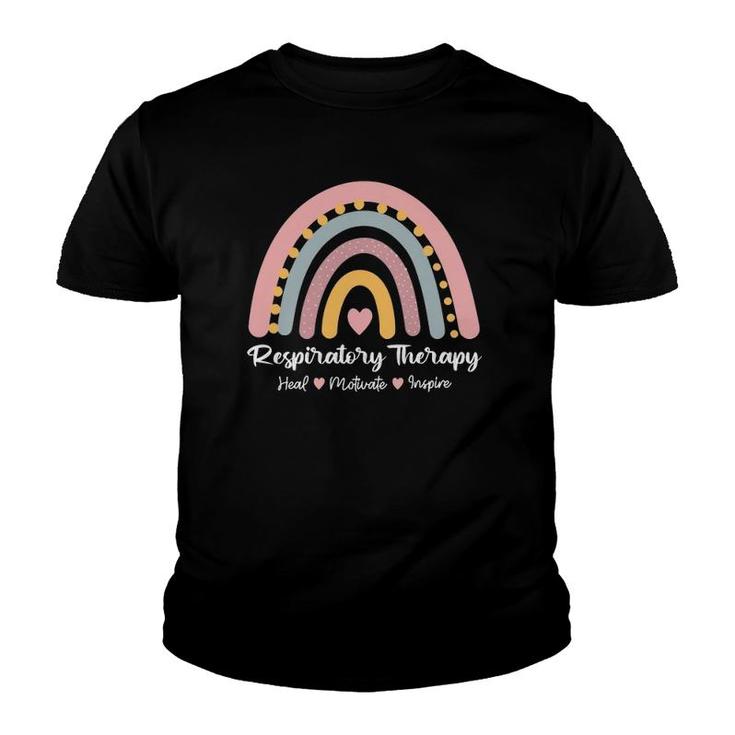 Respiratory Therapy Rt Care Week Rainbow Cute Rrt Youth T-shirt