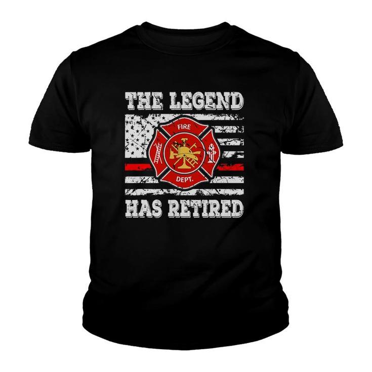 Retired Fireman 911 Rescue Retirement Gift Firefighter Youth T-shirt